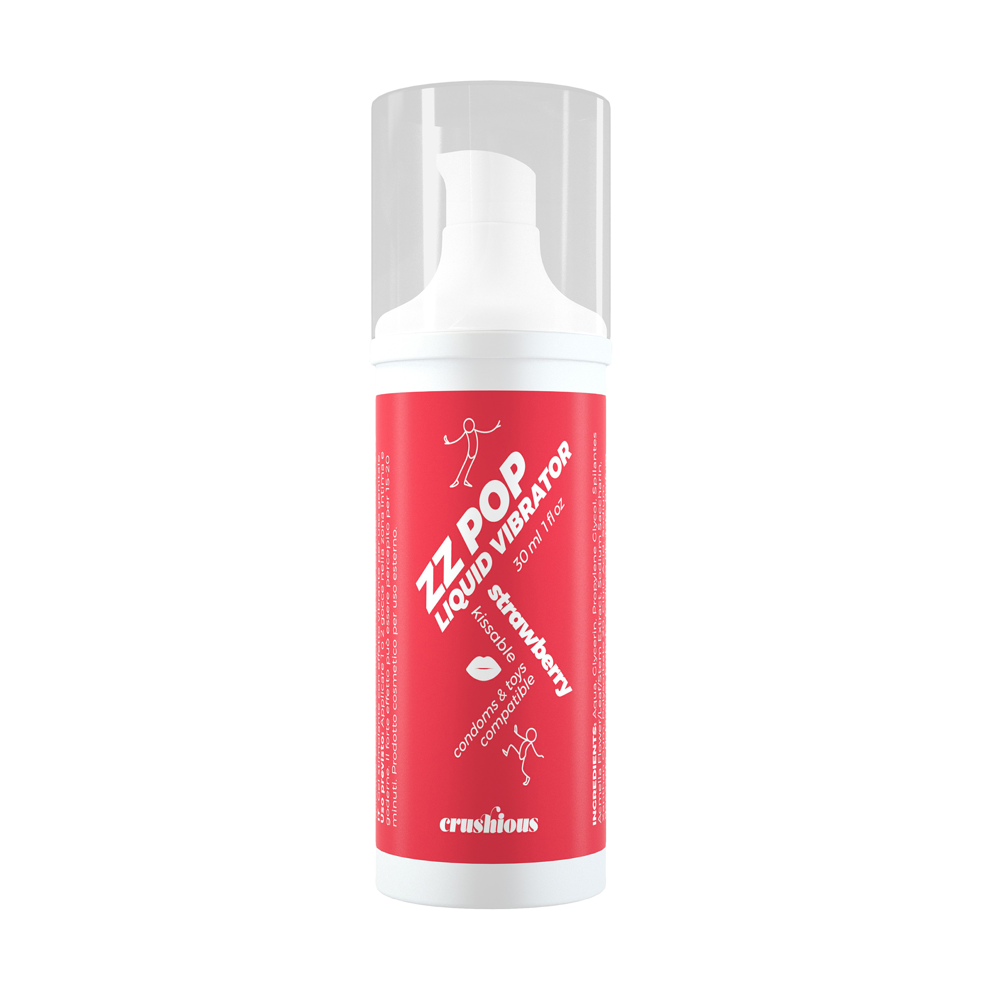 Рідкий вібратор crushious Zz Pop Liquid Vibrator з ароматом полуниці, 30 мл